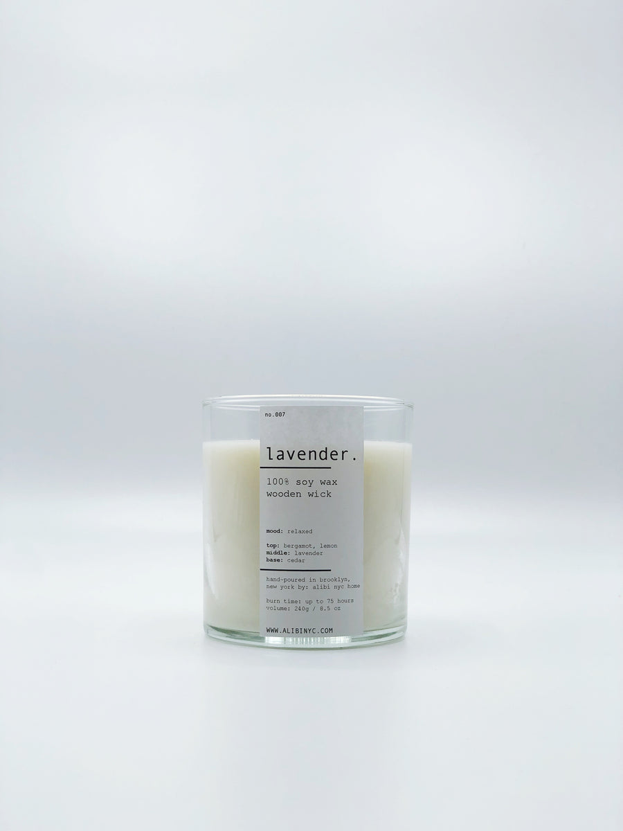 LAVENDER  100% SOY WOODEN WICK CANDLE – ALIBI NYC