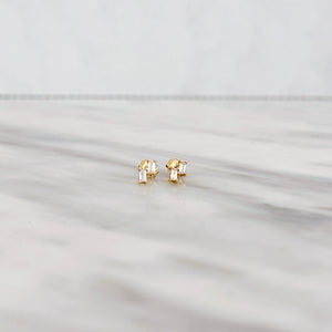 THE BAGUETTE EDIT STUDS 14KT YELLOW GOLD